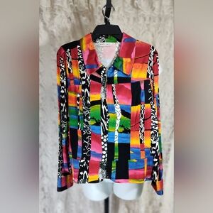 Draper's And Damin Colorful Patchwork ZipbUp Jacket NWOT